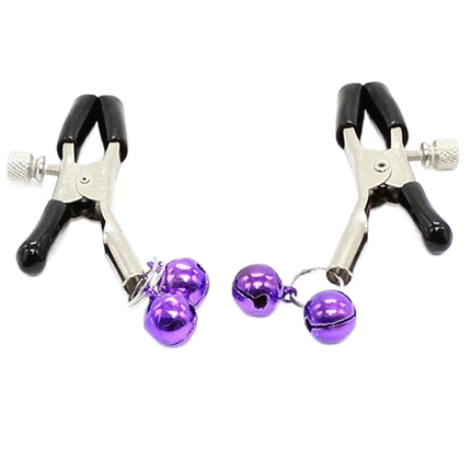 OHMAMA FETISH - NIPPLE Clamps WITH LILAC BELL