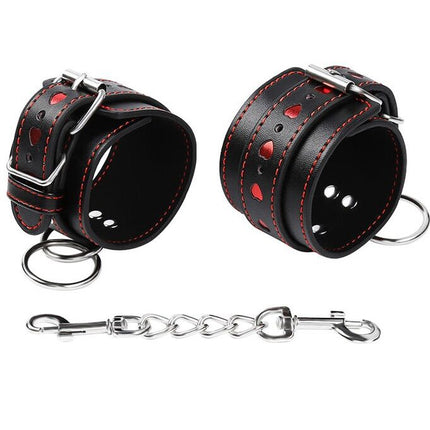 OHMAMA FETISH - HEART INLAID HANDCUFFS