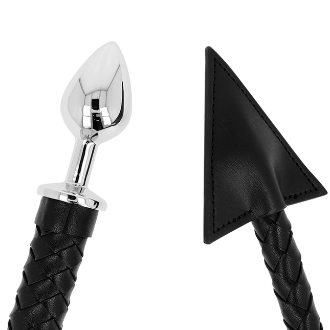 OHMAMA FETISH DEVIL'S TAIL LEATHER & METAL BUTT PLUG 7 CM