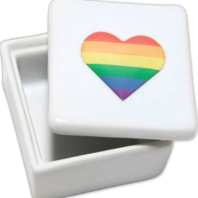PRIDE - SQUARE SQUARE JEWELLERY BOX WITH LGBT HEART