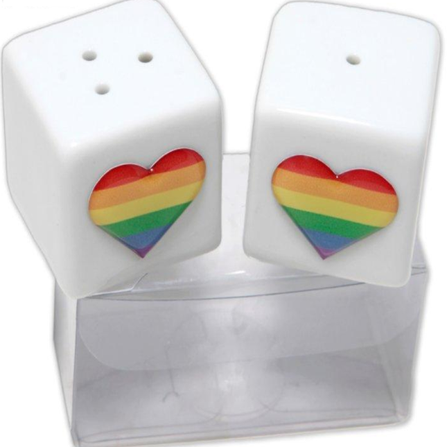 PRIDE - CERAMIC SALT AND PEPPER SHAKER WITH LGBT FLAG