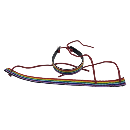 PRIDE - LGBT FLAG BLACK LEATHER BRACELET