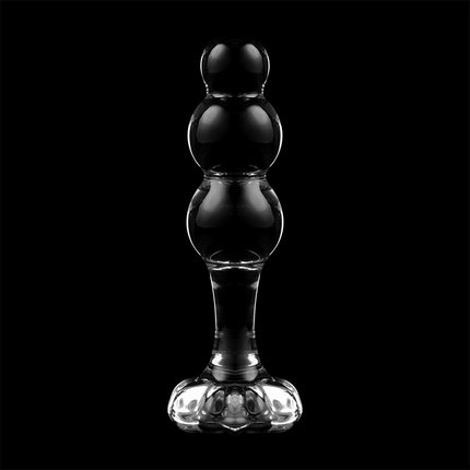 NEBULA SERIES BY IBIZA - MODEL 1 ANAL PLUG BOROSILICATE GLASS CLEAR 10.5 CM -O- 3 CM