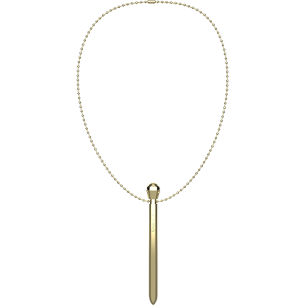 IBIZA - CLIT POCKET STIMULATOR NECKLACE USB CHARGER 12 VIBRATION MODES GOLDEN 12,2 X 1,5
