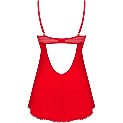 OBSESSIVE - INGRIDIA CHEMISE & THONG RED XS/S