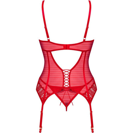OBSESSIVE - INGRIDIA CORSET & THONG RED XS/S