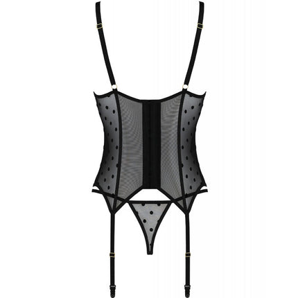 PASSION - MARINA CORSET & THONG BLACK S/M