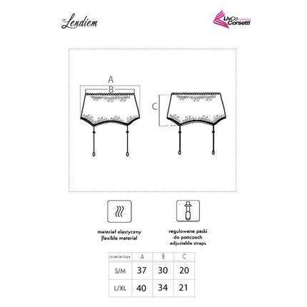 LIVCO CORSETTI FASHION - LENDIEM LC 90554-1 GARTER BELT BLACK