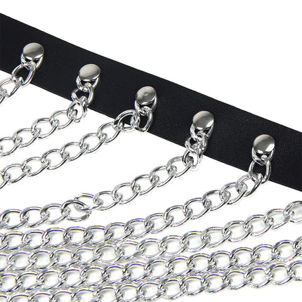 SUBBLIME - CHEST HARNESS WITH BIG RING CHAINS ONE SIZE