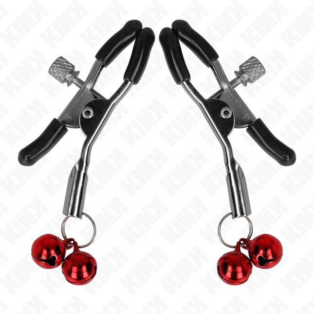 KINK - DOUBLE BELL NIPPLE CLAMP RED 6 CM
