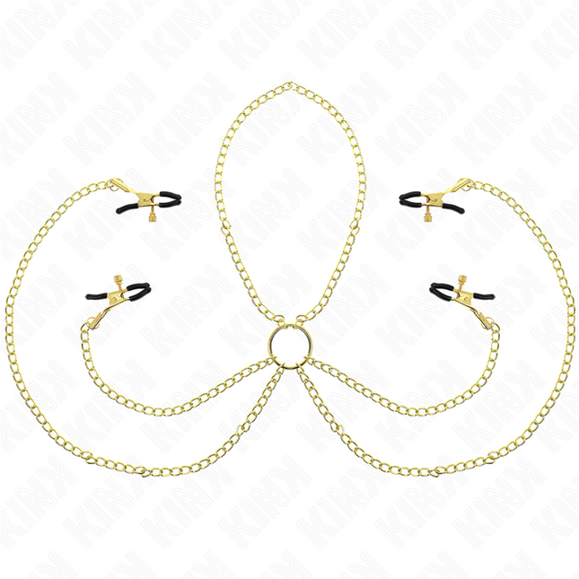 KINK - 4 NIPPLE AND CLIT CLAMPS ADJUSTABLE GOLD