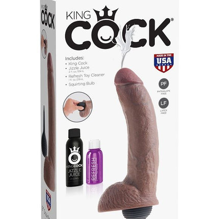KING COCK - REALISTIC BROWN EJACULATOR PENIS 22.86 CM