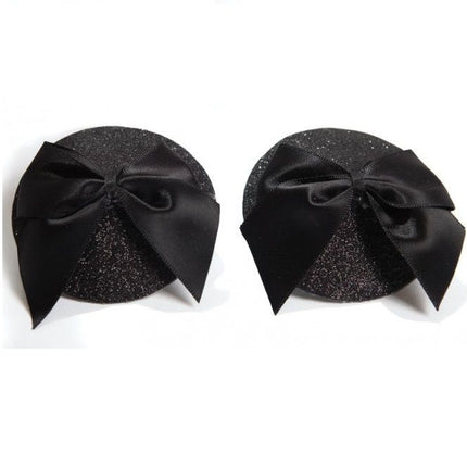 BIJOUX - BURLESQUE SHINY NIPPLE COVERS WITH BOW